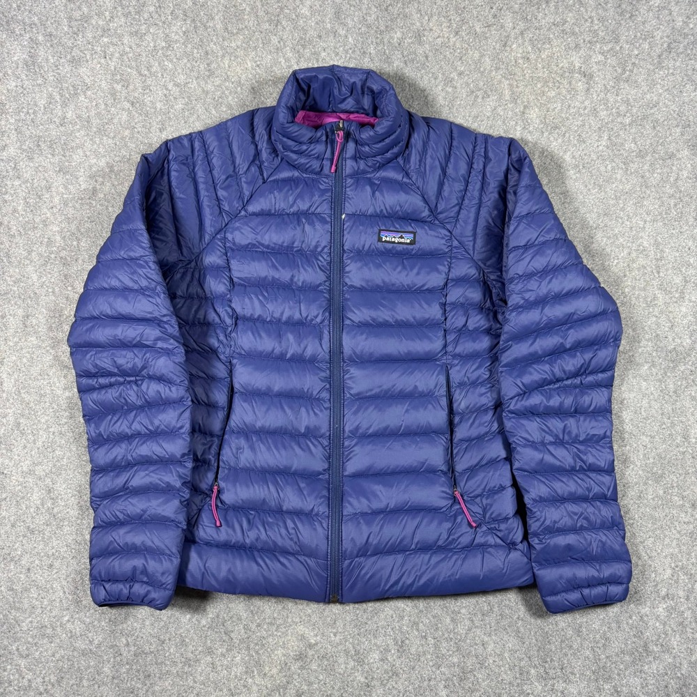 Patagonia Down Sweater Kid XL Blue Purple Puffer Jacket 84684 Full Zip Down Fill